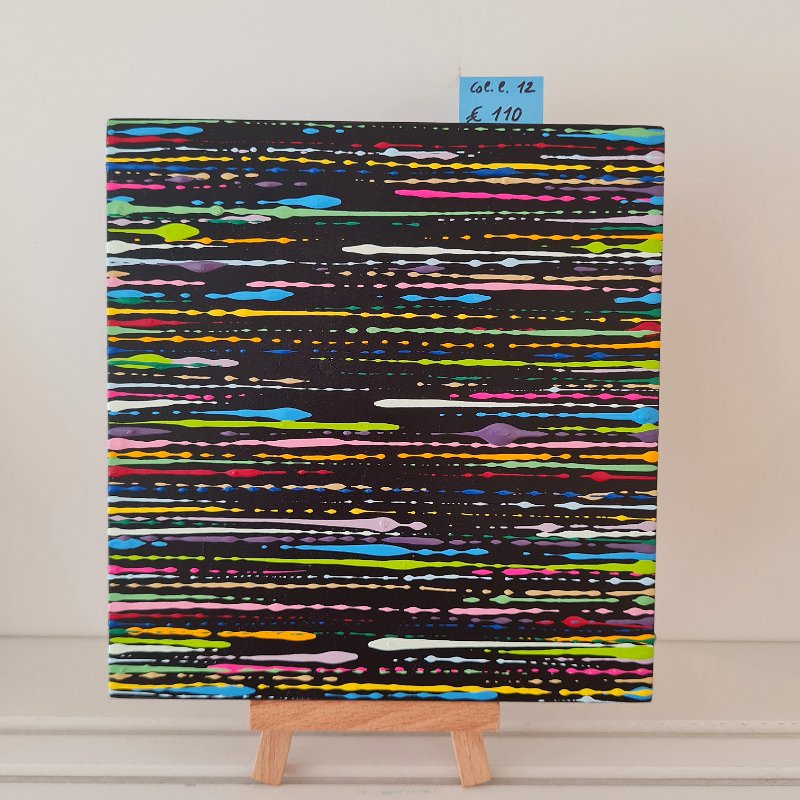 Coloured lines 12 2024, 15x14, Acryl-Lack auf LW,  € 110 SOLD